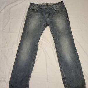 Hugo Boss Men's Straight Fit Gray Jeans